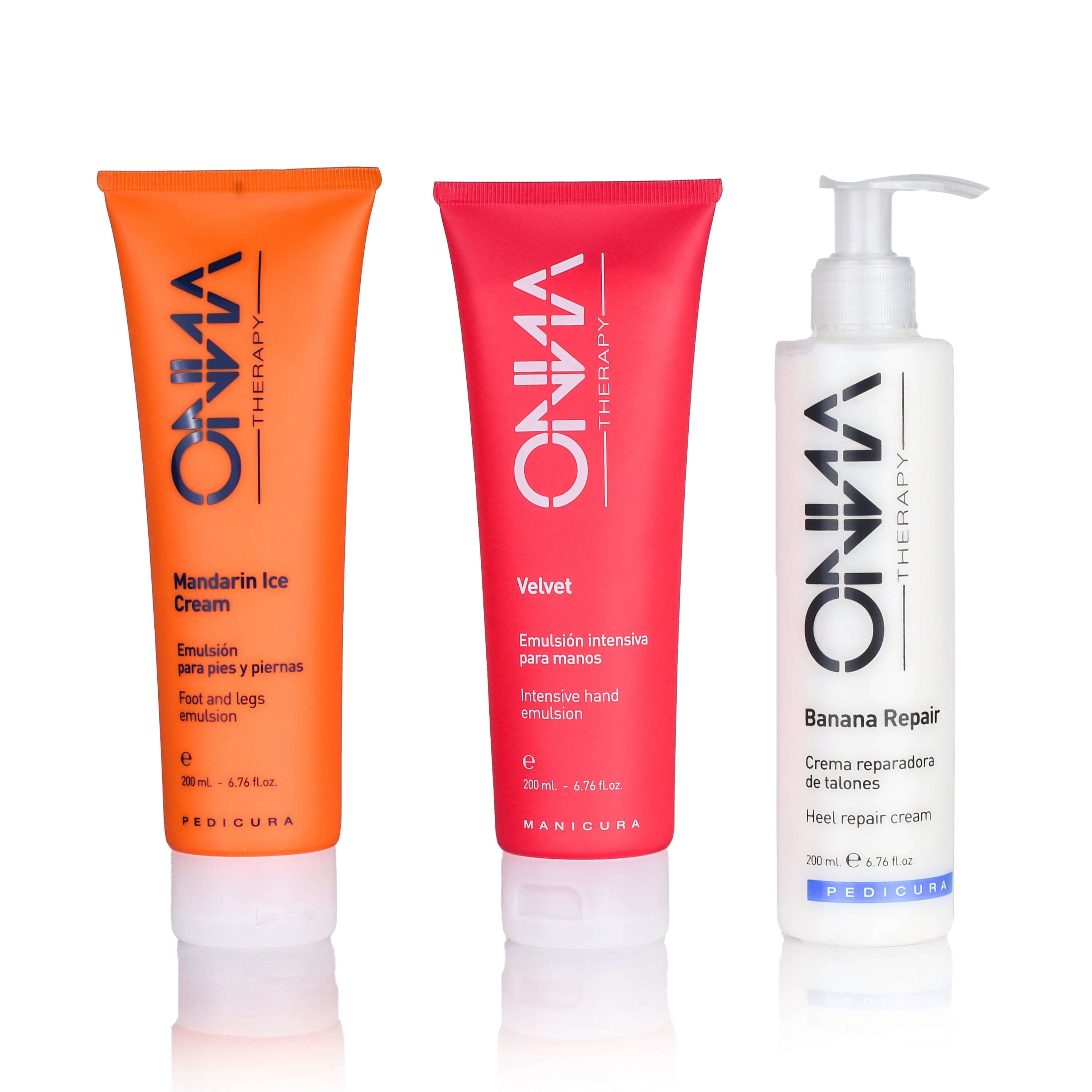 Cremas hidratantes y reparadoras para manos y pies secos y agrietados, formulados con ingredientes naturales de Onna Therapy