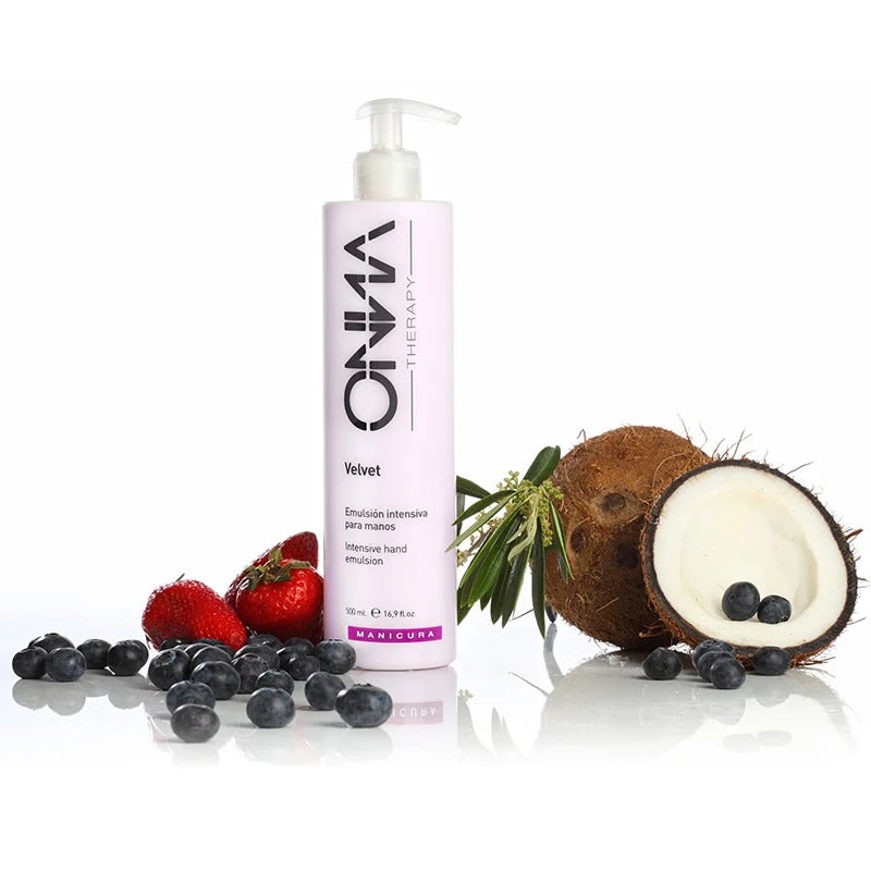 Crema Velvet formato grande de Onna Therapy con ingredientes naturales como almendra y arándano.