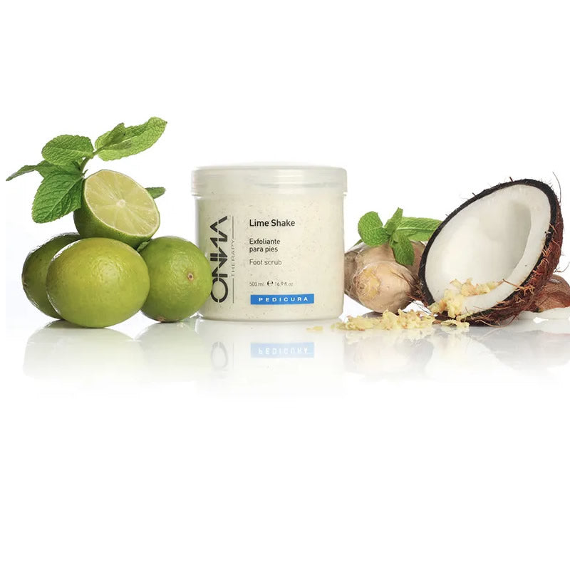 Exfoliante Lime Shake formato grande de Onna Therapy con ingredientes como lima y menta para exfoliar. Formato ahorro.